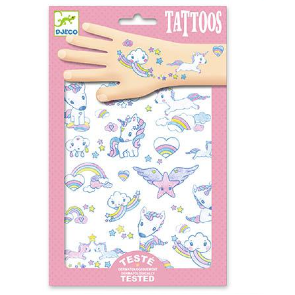 Djeco - Unicornios 50 Tatuagens c/ Glitter 