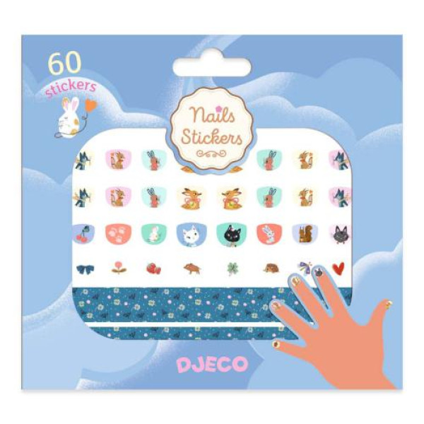 Djeco - 50 Autocolantes para Unhas - Animais