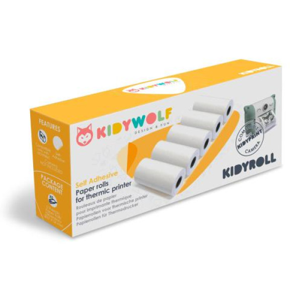 Kidywolf- Recarga Papel Fotogrático Adesivo Packx5