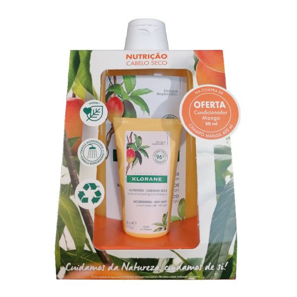 KLORANE CHAMPÔ NUTRITIVO CABELO SECO 400 ML COM OFERTA DE BÁLSAMO NUTRITIVO 50 ML