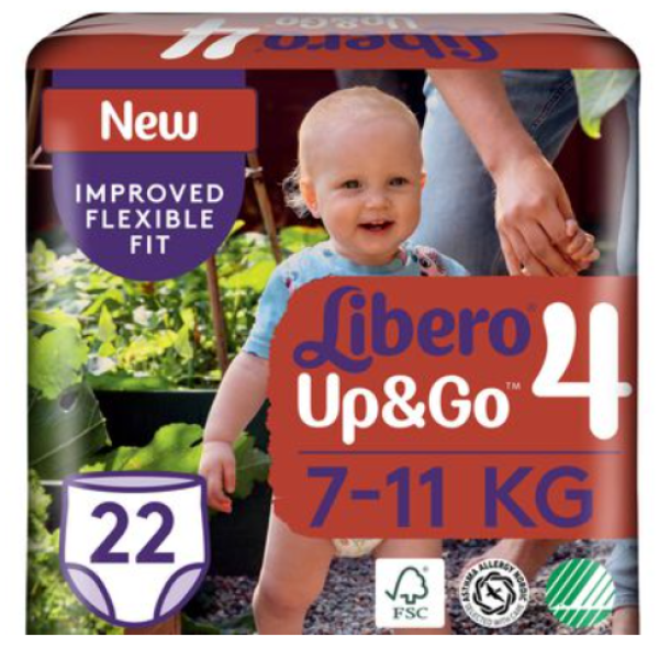 LIBERO UP GO FRALDAS T4 7/11 Kg X 22UNIDADES