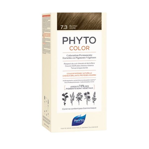 PHYTO PHYTOCOLOR KIT 7.3 Louro Dourado 50 - leite revelador + 50 - creme colorante ml