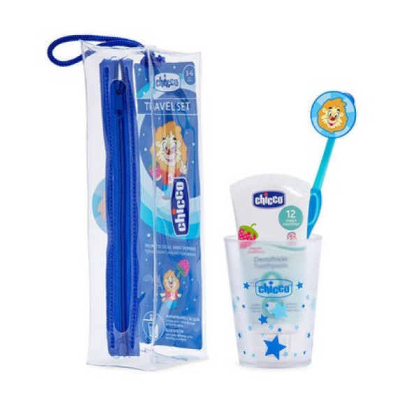 Chicco Hig8543200000 Chicco Conjunto de Higiene Oral Menino 3A-6A Azul