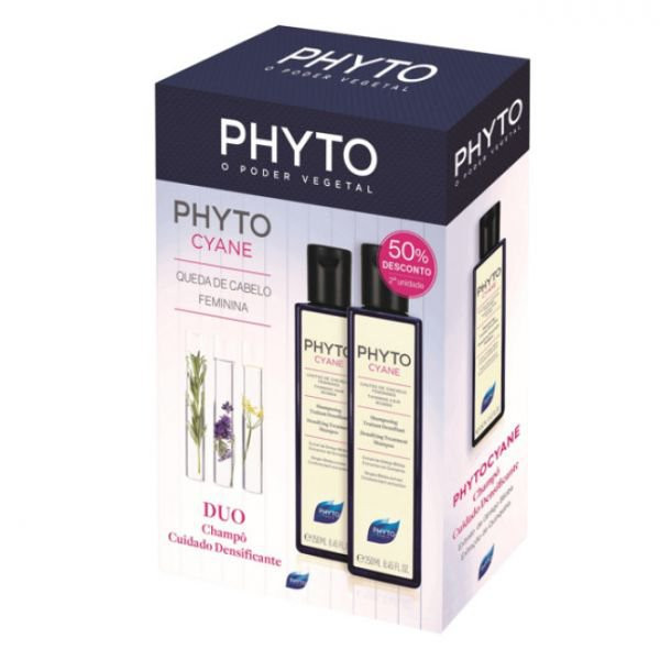Phyto Phytocyane Duo Champô densificante 2 x 250 ml com Desconto de 50% na 2ª Embalagem