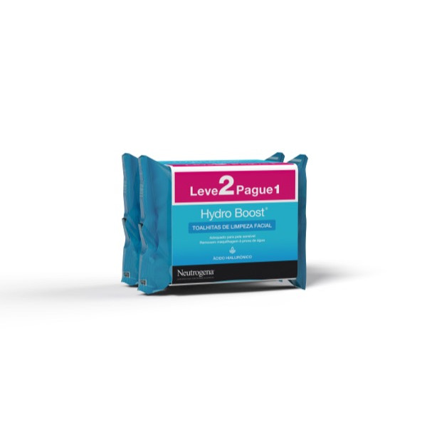 NEUTROGENA HYDRO BOOST TOALHITAS DE LIMPEZA FACIAL 2x25 Unid.