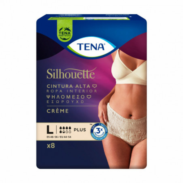 Tena Silhouette Cueca Creme L Ca X8,  