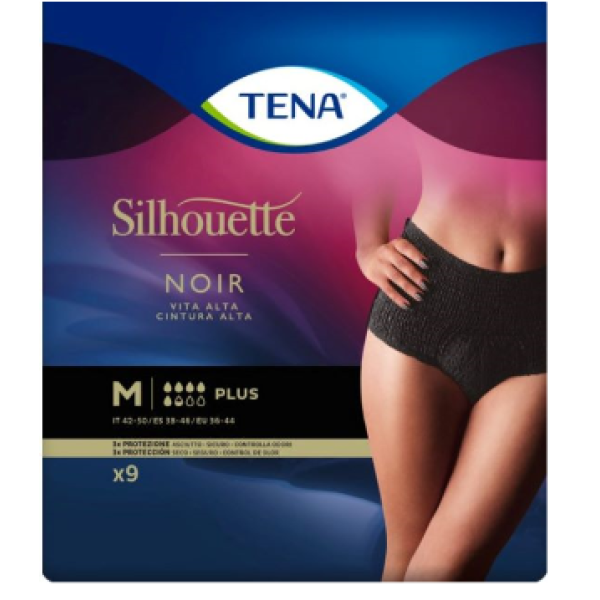 Tena Silhouette Cueca Preto M Ca X9,  