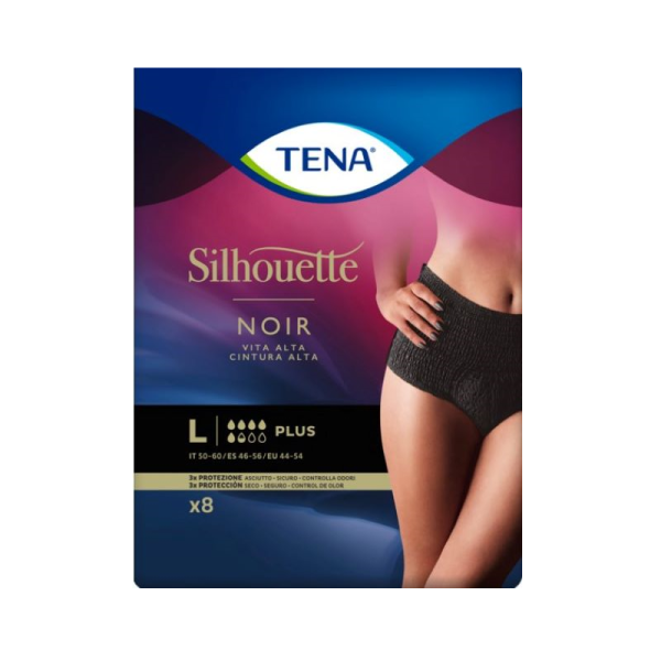 Tena Silhouette Cueca Preto L Ca X8,  