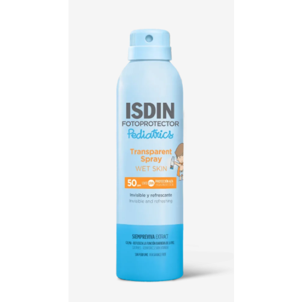 FOTOPROTECTOR ISDIN PEDIÁTRICO WET SKIN TRANSPARENTE SPRAY SPF50+ 250ML