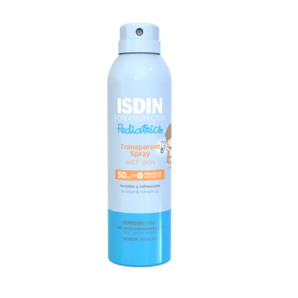 FOTOPROTECTOR ISDIN PEDIÁTRICO WET SKIN TRANSPARENTE SPRAY SPF50+ 250ML