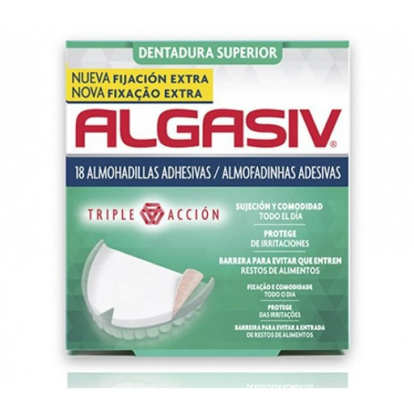 ALGASIV ALMOFADINHAS ADESIVAS DENTADURA SUPERIOR X18