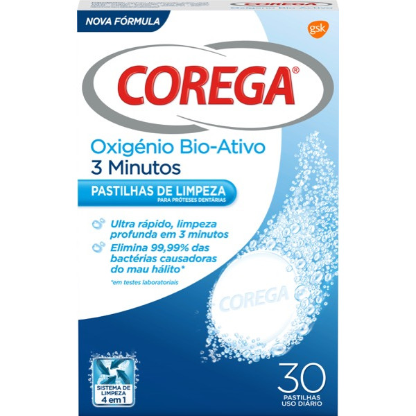 Corega Pastilhas de Limpeza Oxigénio Bio-Ativo