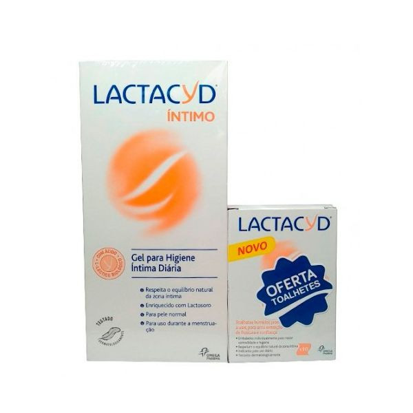 LACTACYD GEL HIGIENE ÍNTIMA DIÁRIA 400 ML COM OFERTA DE LACTACYD TOALHITAS ÍNTIMAS 10 UNIDADES