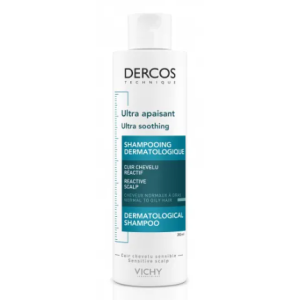 VICHY DERCOS ULTRA-APAZIGUANTE CHAMPÔ COURO CABELUDO SENSÍVEL E REATIVO CABELOS OLEOSOS 200ML