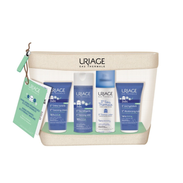 Uriage Bebé Kit Viagem Creme Lavante + 1er Lait + Água Termal + 1º Eau + 1er Change