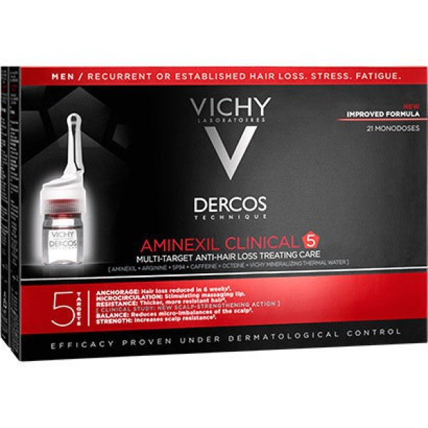 VICHY Dercos Aminexil Clinical 5 - Homem 21 ampolas
