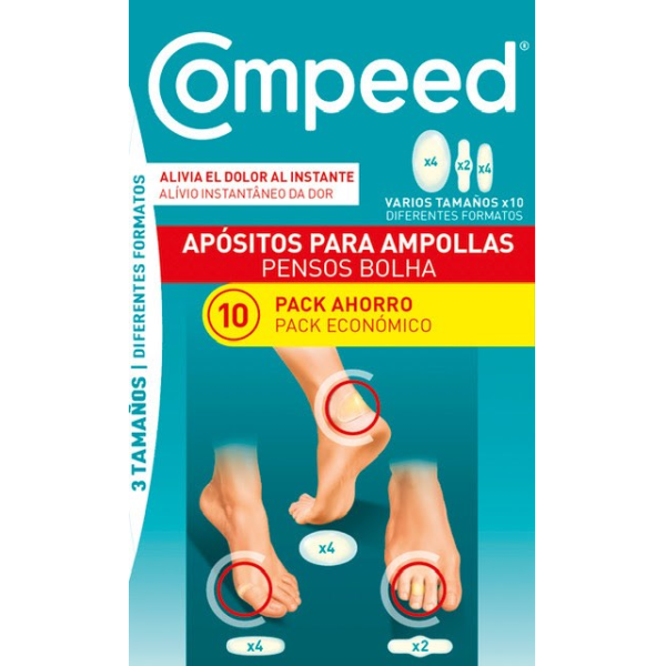 Compeed Pensos para bolhas diferentes formatos 3 Tamanhos 10 Unidade(s) Formato económico