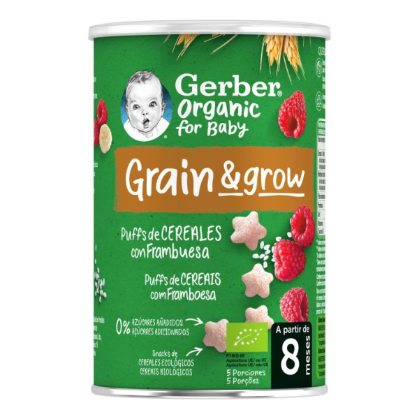 Gerber Bio NutriPuffs Framboesa 35G 8M+