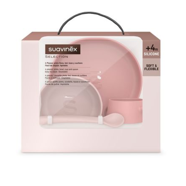 Suavinex Loiça Silic Soft <mark>F</mark>lex Rosa 4m+