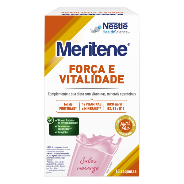 MERITENE MORANGO CART PO X 15 PÓ SAQ