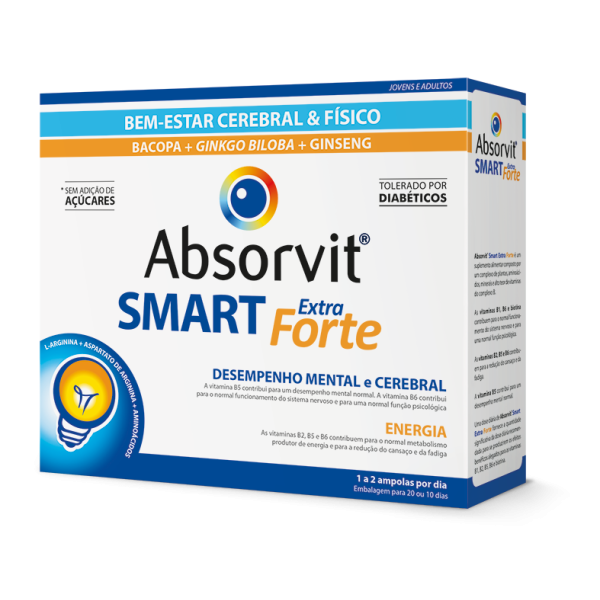 ABSORVIT SMART EXTRA FORTE 20 AMPOLAS BEBÍVEIS 10ML