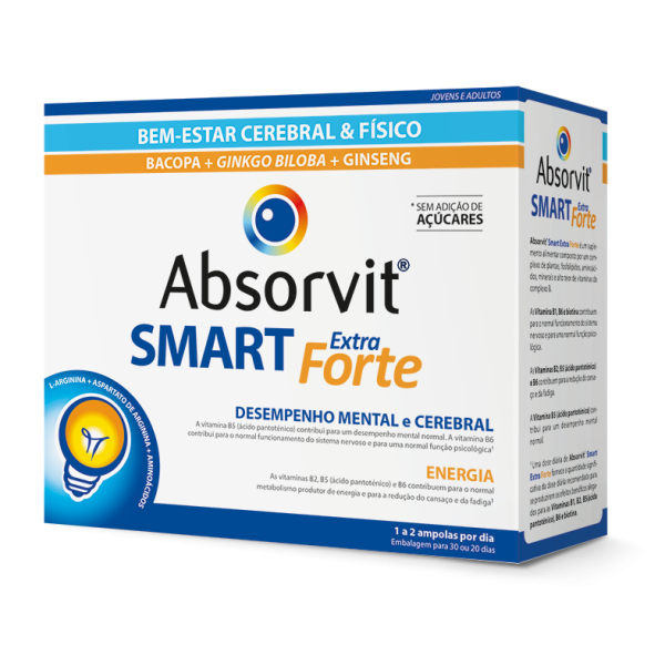 ABSORVIT SMART EXTRA FORTE 30 AMPOLAS BEBÍVEIS 10ML