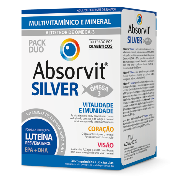 ABSORVIT SILVER 30 COMPRIMIDOS + 30 CÁPSULAS