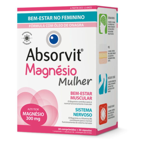 Absorvit Magnesio Mulher Compx30+Capsx30 cáps + comp