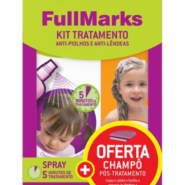 FullMarks Spray piolhos/lêndeas 150 ml com Oferta de Champô pós-tratamento anti-piolhos 150 ml