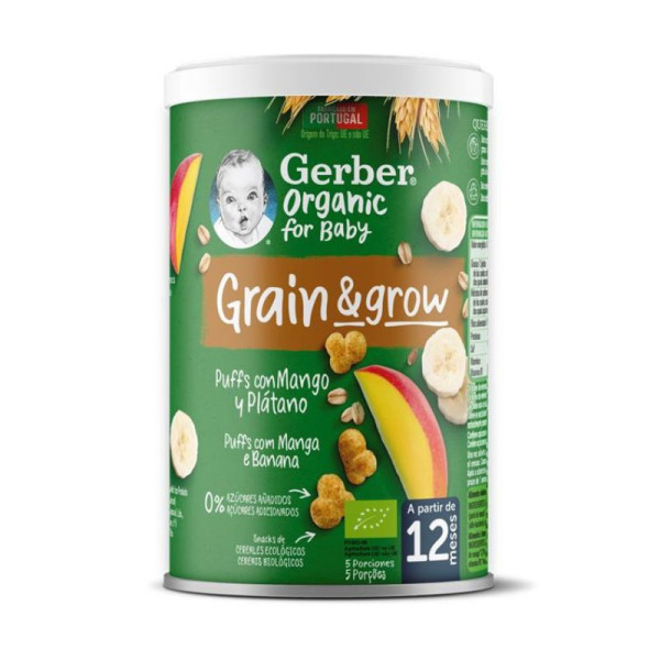 Gerber Org Grain&Grow Snack Man/Ban 35G