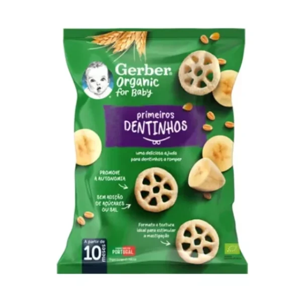 Gerber Org Prim Dentinho Snack Banan28G,