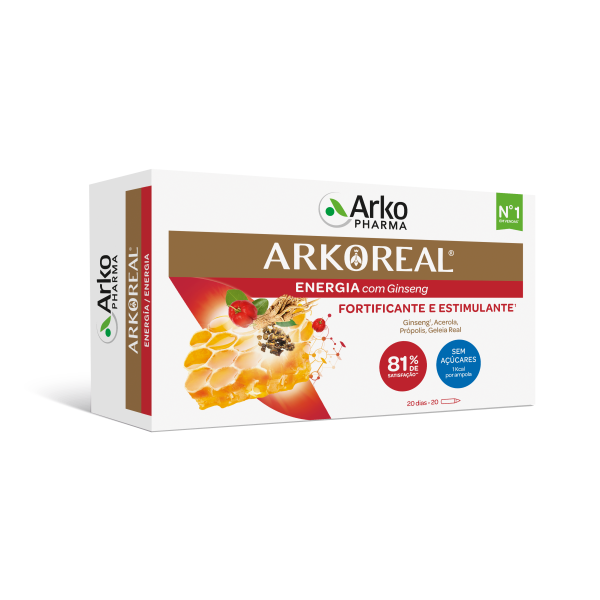 ARKOREAL GELEIA REAL E GINSENG 20 ÂMPOLAS