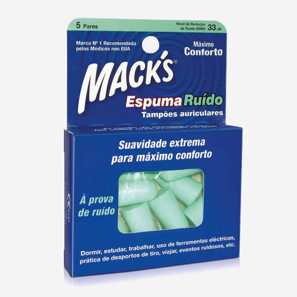 MACKS TAMPÕES ESPUMA RUIDO 5 PARES