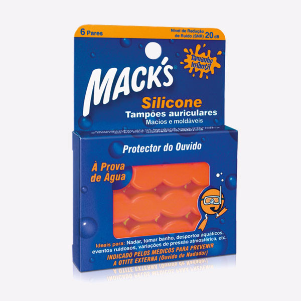 MACKS TAMPÕES SILICONE TAMANHO INFANTIL 6 PARES